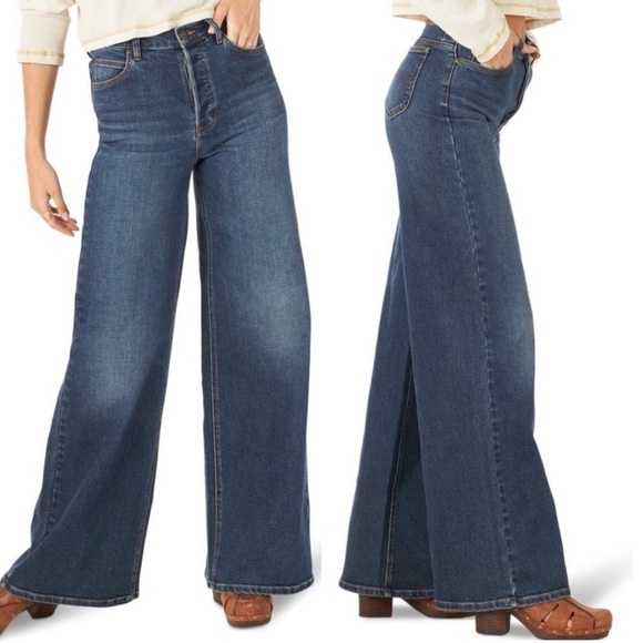 NWT Lee High Rise A Line Wide Leg Jeans Dark Wash- Shop Floor - Picture 1 of 11